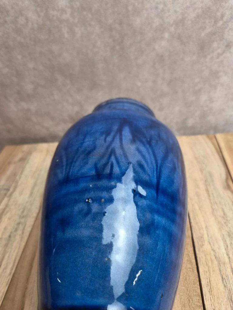 Vaso artesanal vintage em cerâmica esmaltada azul - Estilo Safi Maroc – photo 7